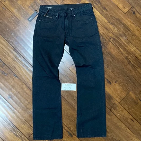 NWT Buffalo David Bitton SAMPLE Black Straight Denim Jeans #B10 - Picture 1 of 11